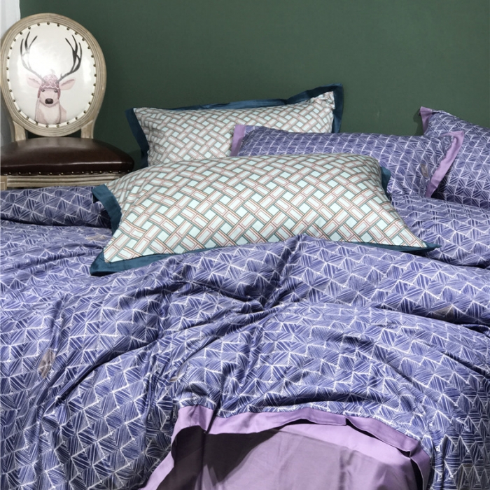 91家纺网 家纺一手货源 找家纺 优然居 2019小边款数码印花四件套 吉恩