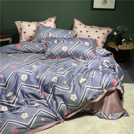 91家纺网 家纺一手货源 找家纺 优然居 2019小边款数码印花四件套 可爱多