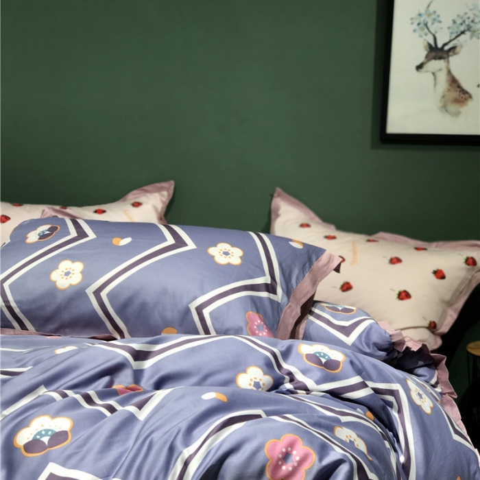 91家纺网 家纺一手货源 找家纺 优然居 2019小边款数码印花四件套 可爱多