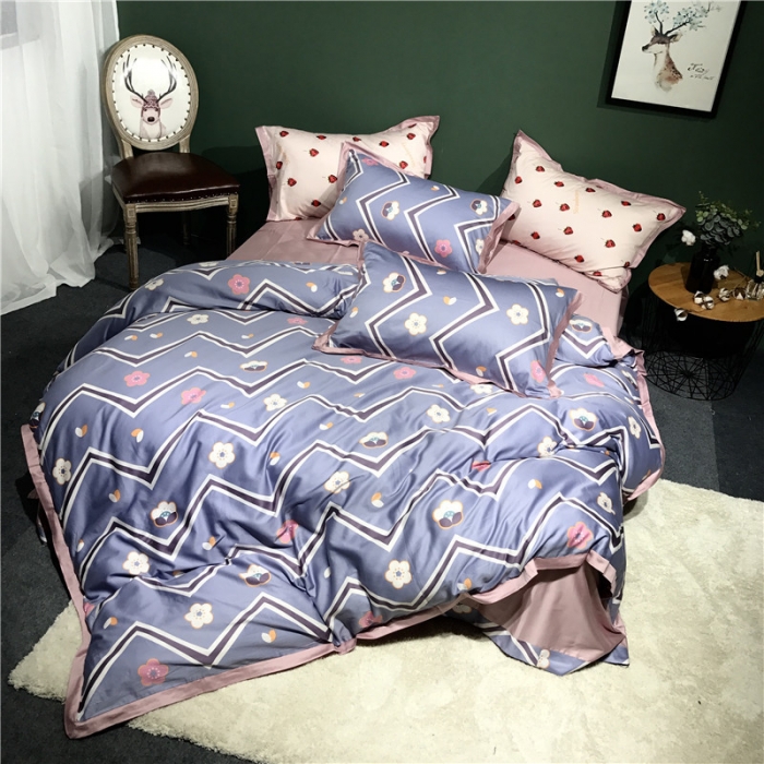 91家纺网 家纺一手货源 找家纺 优然居 2019小边款数码印花四件套 可爱多