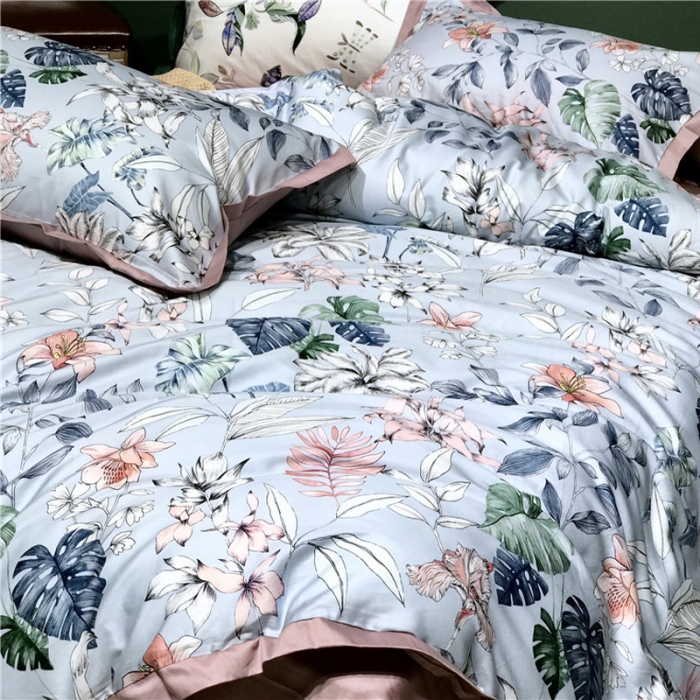 91家纺网 家纺一手货源 找家纺 优然居 2019小边款数码印花四件套 秋颜