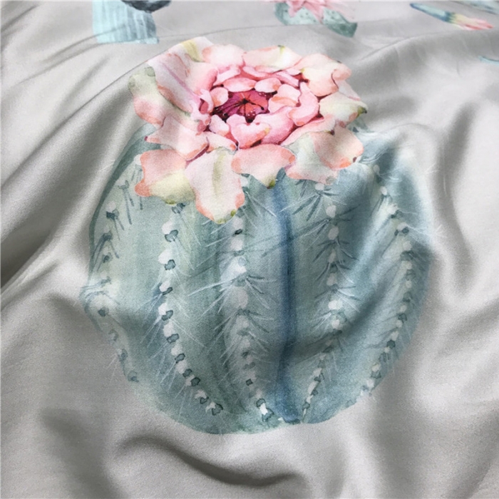 91家纺网 家纺一手货源 找家纺 优然居 2019小边款数码印花四件套 仙人掌时光