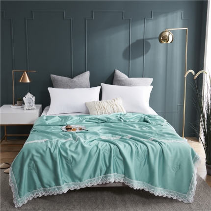 优然居家纺 2019新款60支兰精天丝夏被 湖水绿