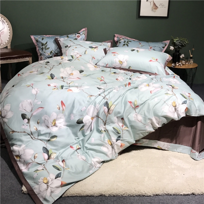 91家纺网 家纺一手货源 找家纺 优然居 2019小边款数码印花四件套 春令