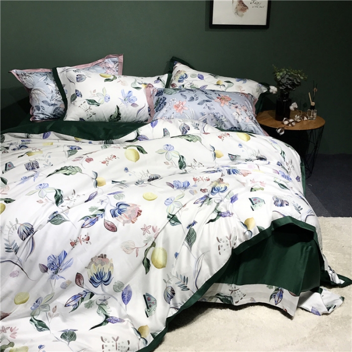 91家纺网 家纺一手货源 找家纺 优然居 2019小边款数码印花四件套 蒂娜