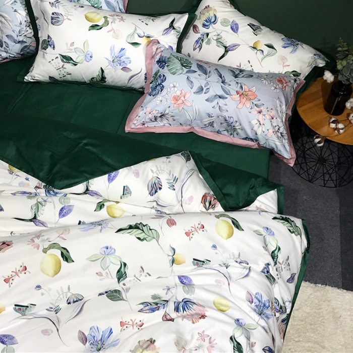 91家纺网 家纺一手货源 找家纺 优然居 2019小边款数码印花四件套 蒂娜