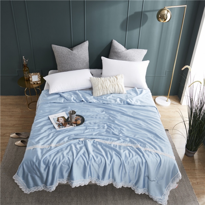 91家纺网 家纺一手货源 找家纺 优然居家纺 2019新款60支兰精天丝夏被 天蓝