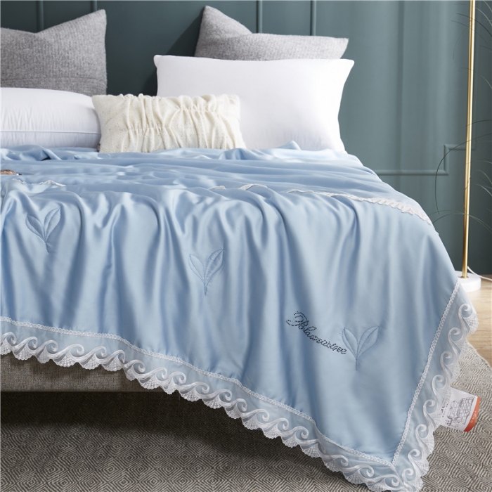 91家纺网 家纺一手货源 找家纺 优然居家纺 2019新款60支兰精天丝夏被 天蓝