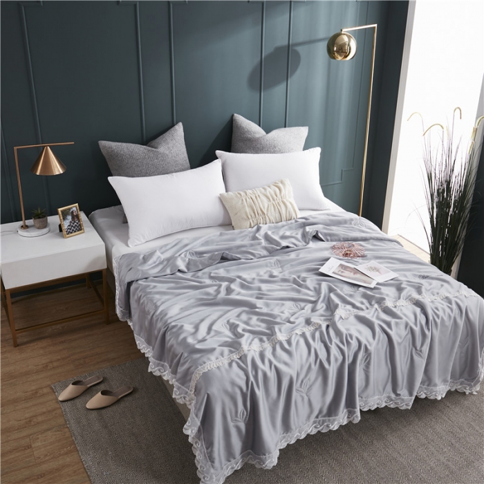 91家纺网 家纺一手货源 找家纺 优然居家纺 2019新款60支兰精天丝夏被 银灰