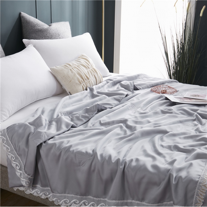 91家纺网 家纺一手货源 找家纺 优然居家纺 2019新款60支兰精天丝夏被 银灰