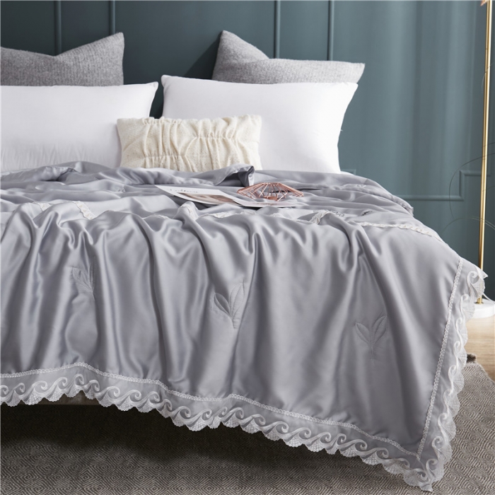91家纺网 家纺一手货源 找家纺 优然居家纺 2019新款60支兰精天丝夏被 银灰