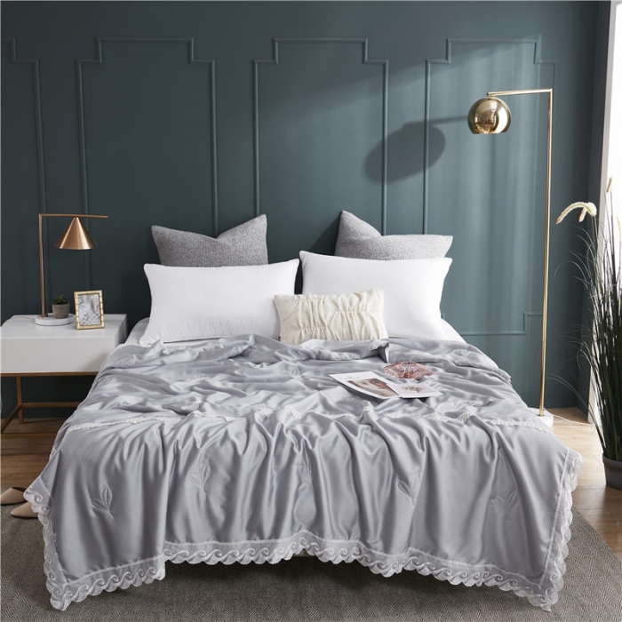 91家纺网 家纺一手货源 找家纺 优然居家纺 2019新款60支兰精天丝夏被 银灰
