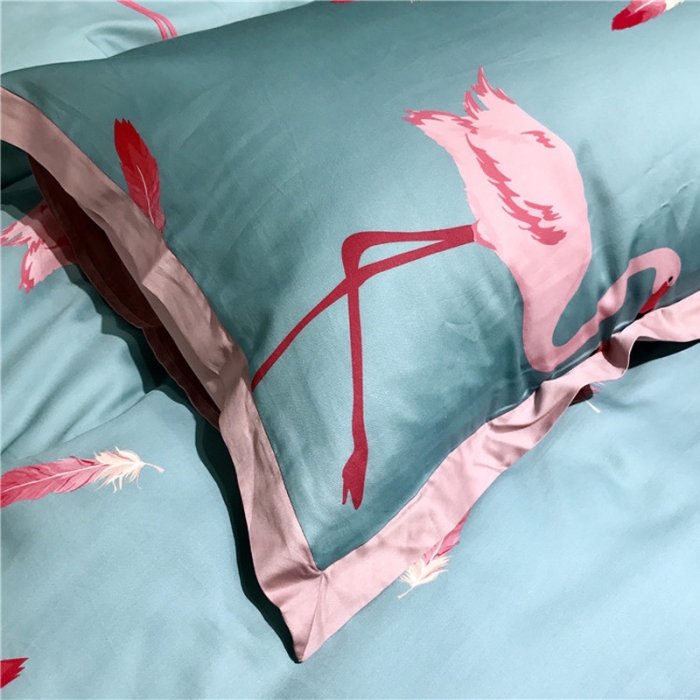 91家纺网 家纺一手货源 找家纺 优然居 2019小边款数码印花四件套 羽翼