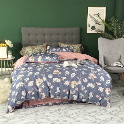 91家纺网 家纺一手货源 找家纺 优然居家纺 2019春新款数码印花四件套尤娜