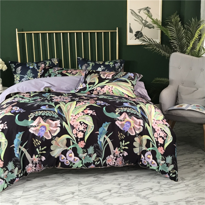 91家纺网 家纺一手货源 找家纺 优然居家纺 2019春新款数码印花四件套埃尔芭