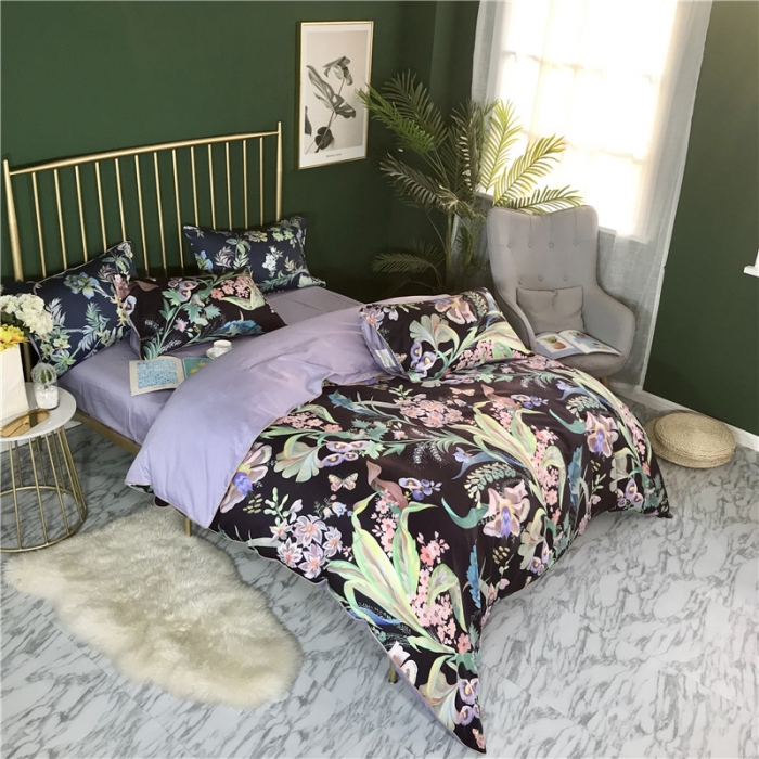 91家纺网 家纺一手货源 找家纺 优然居家纺 2019春新款数码印花四件套埃尔芭