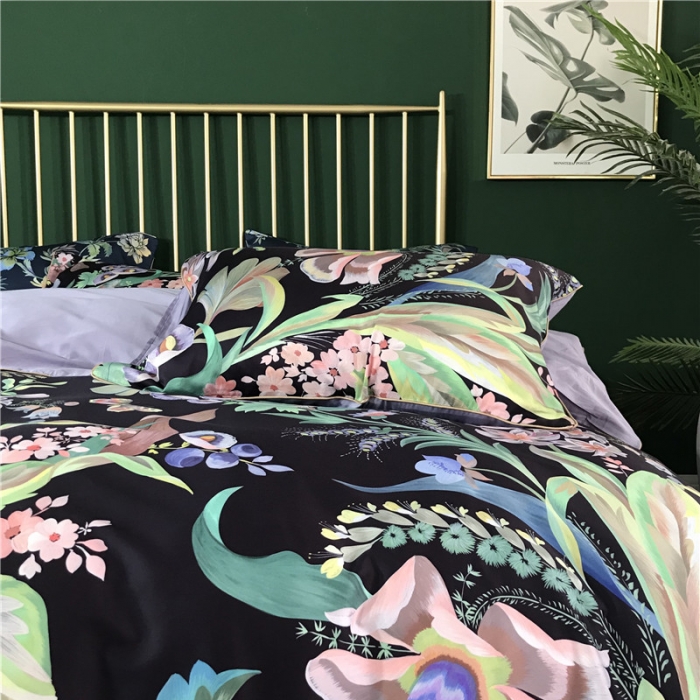 91家纺网 家纺一手货源 找家纺 优然居家纺 2019春新款数码印花四件套埃尔芭