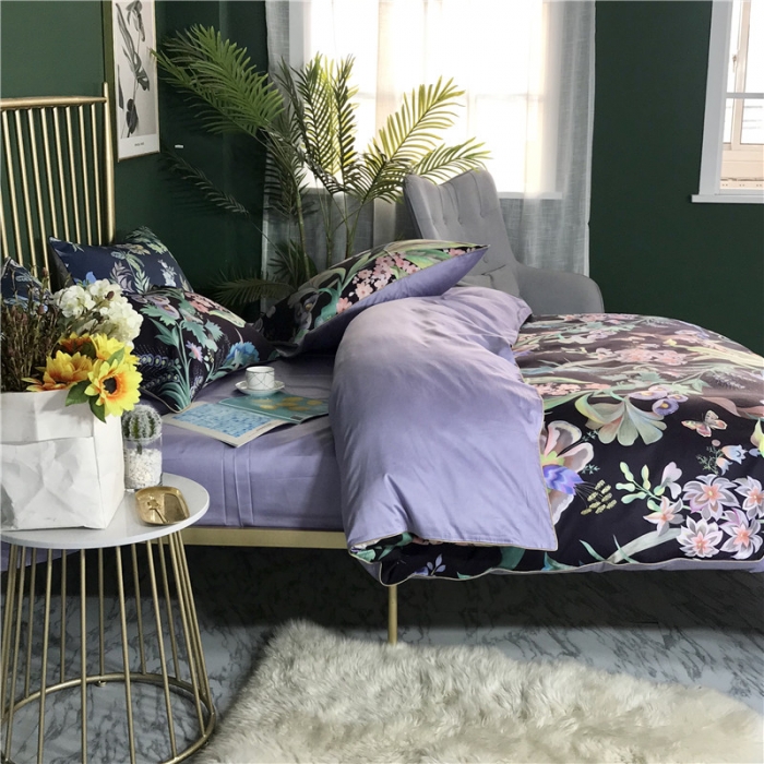 91家纺网 家纺一手货源 找家纺 优然居家纺 2019春新款数码印花四件套埃尔芭