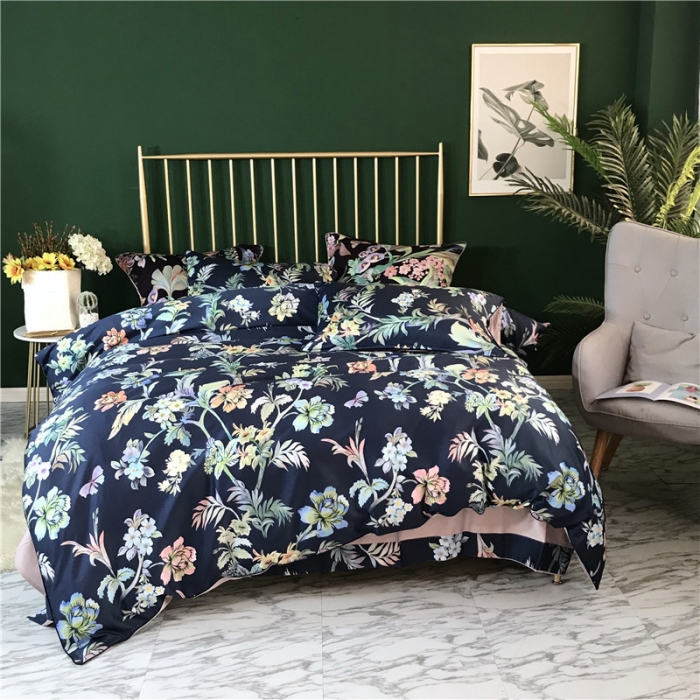 91家纺网 家纺一手货源 找家纺 优然居家纺 2019春新款数码印花四件套费丽西娅