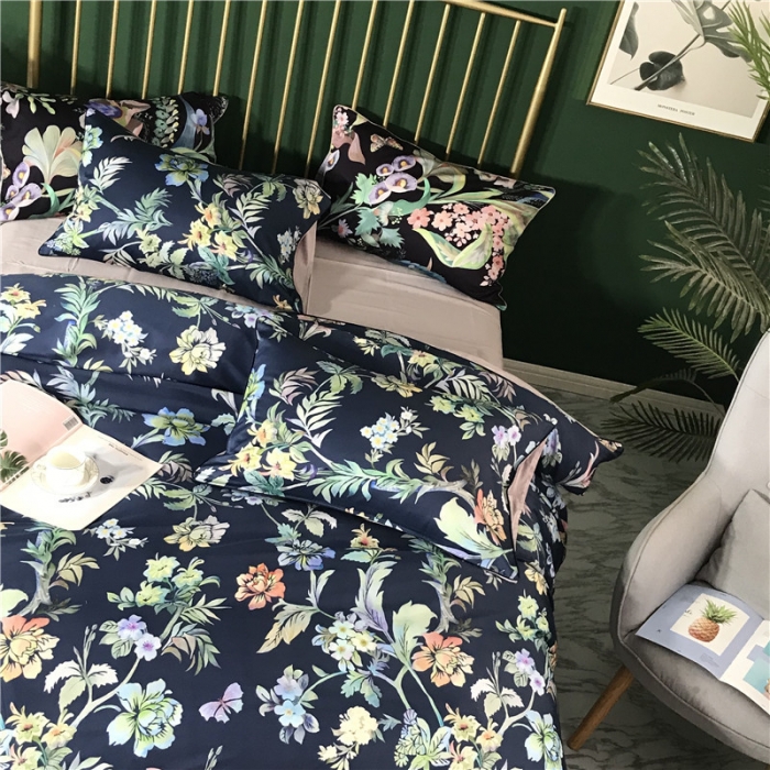 91家纺网 家纺一手货源 找家纺 优然居家纺 2019春新款数码印花四件套费丽西娅