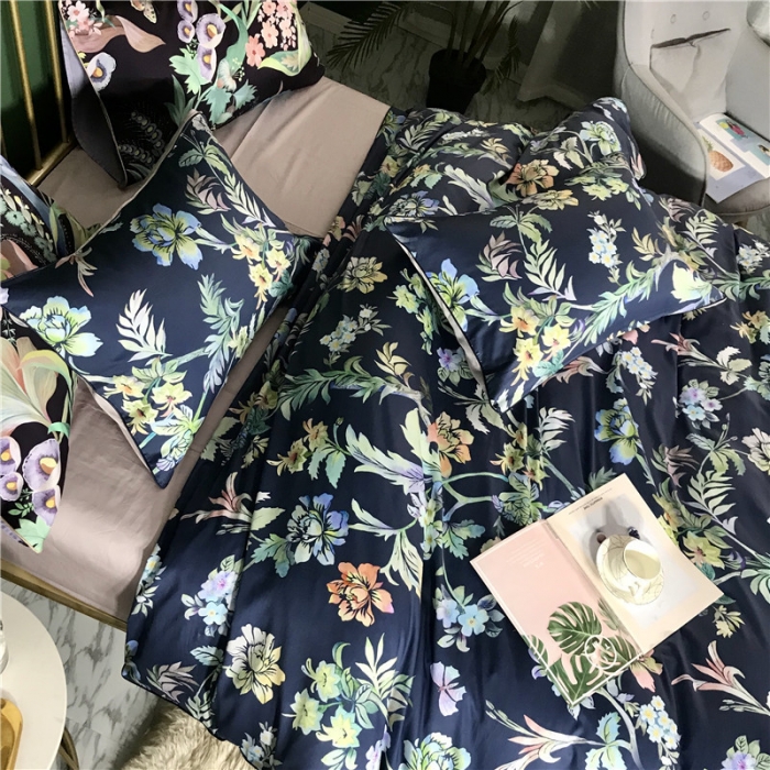 91家纺网 家纺一手货源 找家纺 优然居家纺 2019春新款数码印花四件套费丽西娅