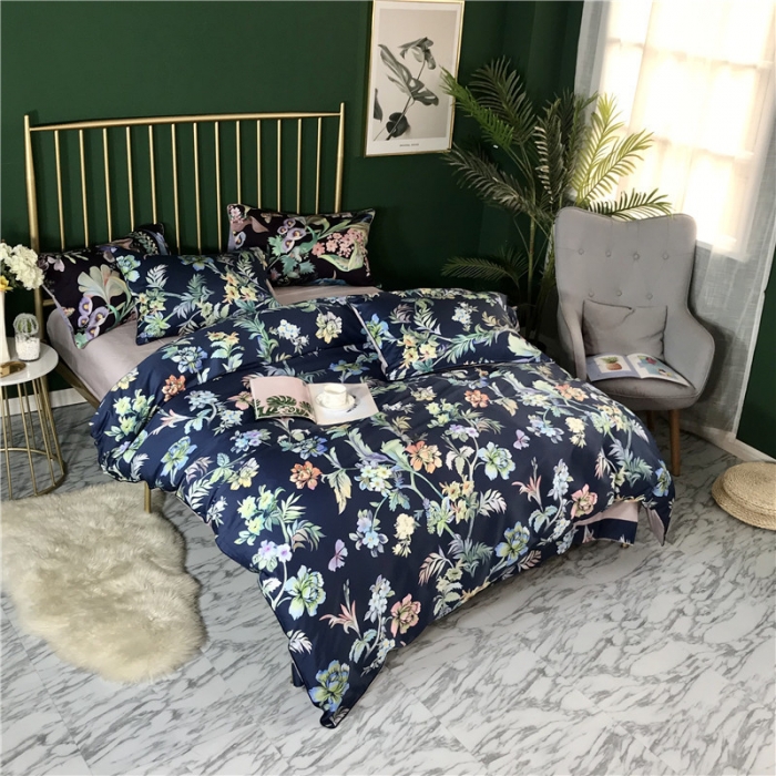 91家纺网 家纺一手货源 找家纺 优然居家纺 2019春新款数码印花四件套费丽西娅