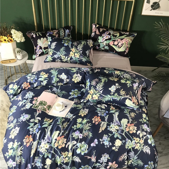 91家纺网 家纺一手货源 找家纺 优然居家纺 2019春新款数码印花四件套费丽西娅