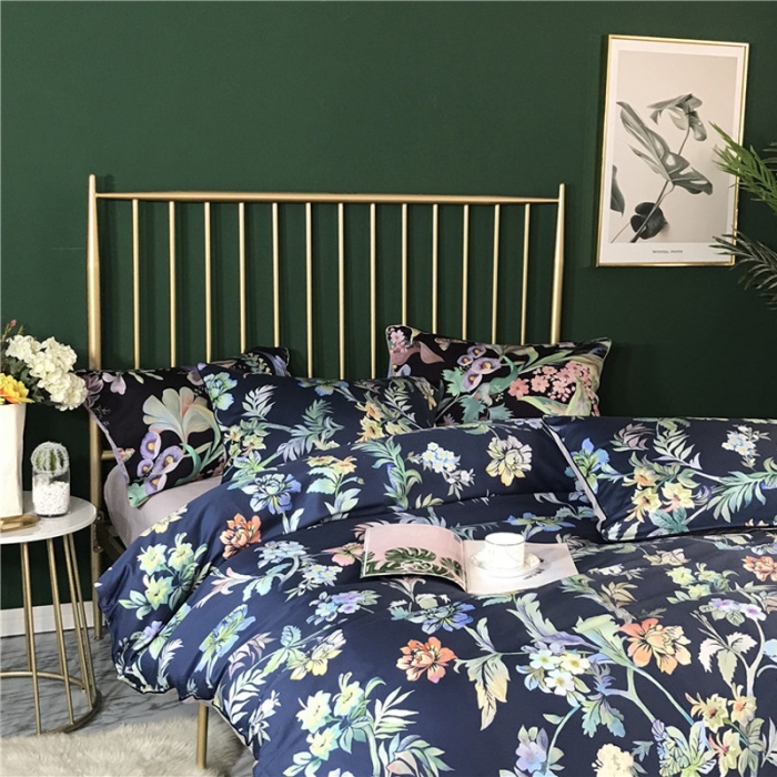 91家纺网 家纺一手货源 找家纺 优然居家纺 2019春新款数码印花四件套费丽西娅