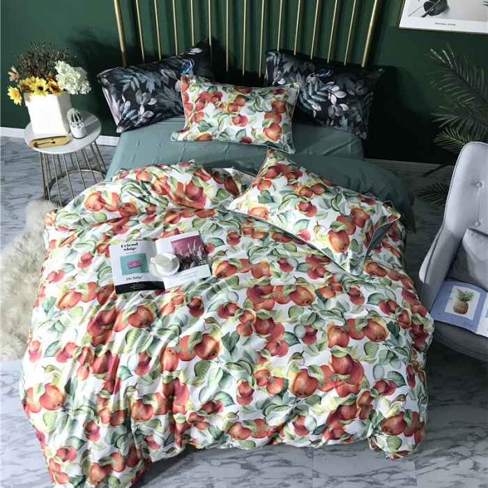 91家纺网 家纺一手货源 找家纺 优然居家纺 2019春新款数码印花四件套玛琪