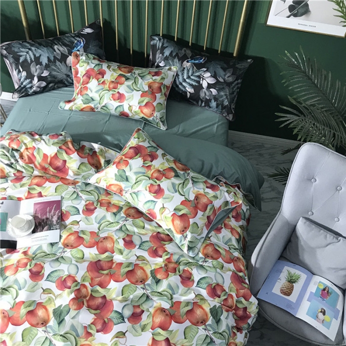 91家纺网 家纺一手货源 找家纺 优然居家纺 2019春新款数码印花四件套玛琪