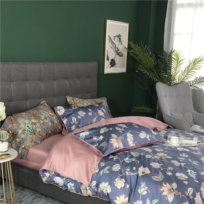 91家纺网 家纺一手货源 找家纺 优然居家纺 2019春新款数码印花四件套尤娜