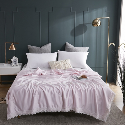 优然居家纺 60支兰精天丝夏被 萝莉粉