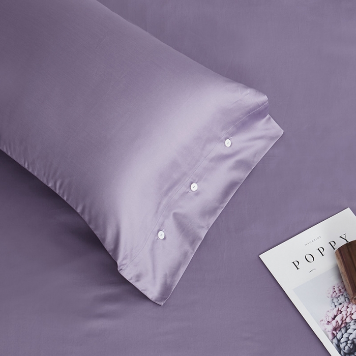 91家纺网 家纺一手货源 找家纺 优然居家纺 60支长绒棉纯色四件套高贵紫