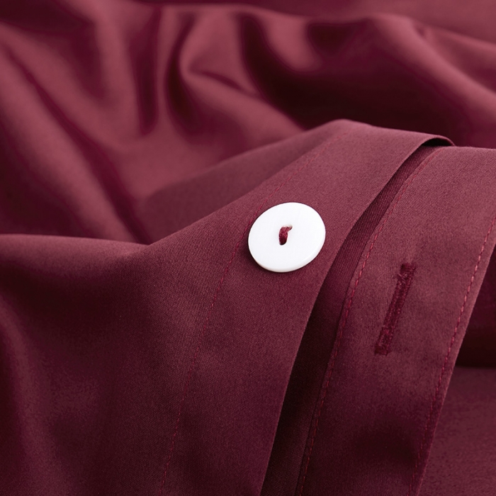 91家纺网 家纺一手货源 找家纺 优然居家纺 60支长绒棉纯色四件套酒红