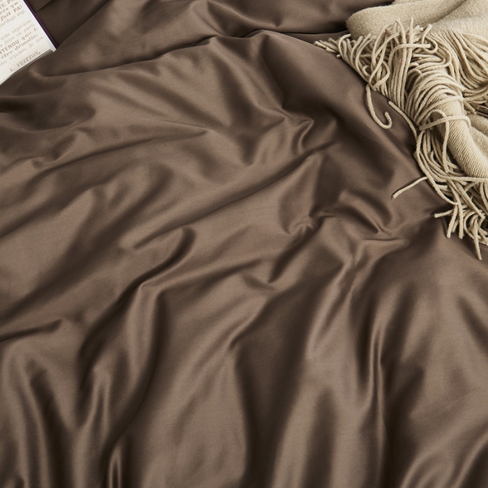 91家纺网 家纺一手货源 找家纺 优然居家纺 60支长绒棉纯色四件套深牧咖