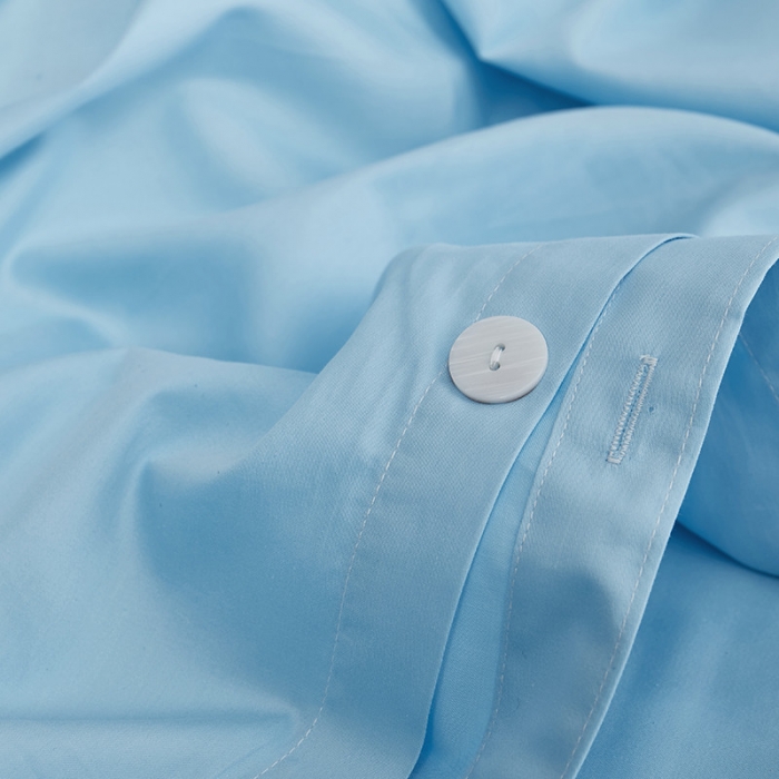 91家纺网 家纺一手货源 找家纺 优然居家纺 60支长绒棉纯色四件套天空蓝