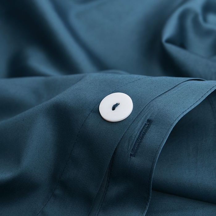 91家纺网 家纺一手货源 找家纺 优然居家纺  60支长绒棉纯色四件套静怡蓝