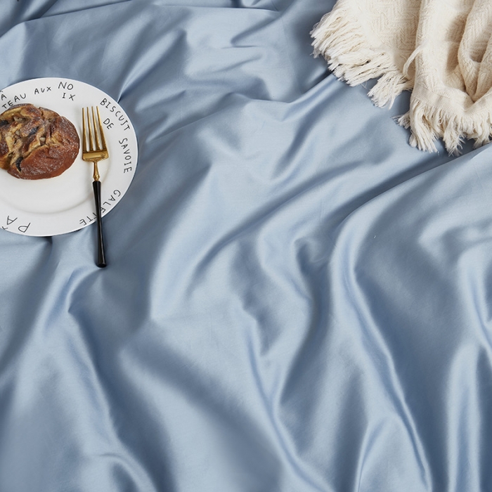 91家纺网 家纺一手货源 找家纺 优然居家纺  60支长绒棉纯色四件套海洋蓝