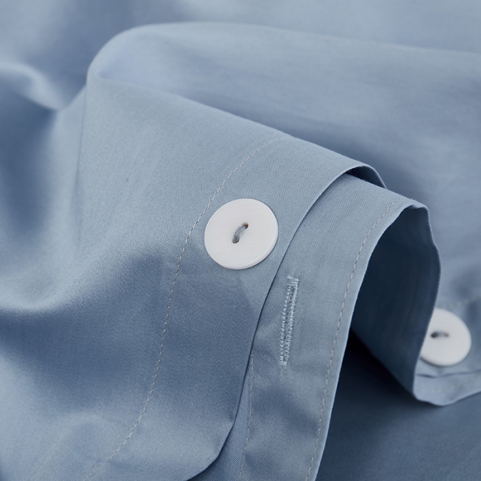 91家纺网 家纺一手货源 找家纺 优然居家纺  60支长绒棉纯色四件套海洋蓝