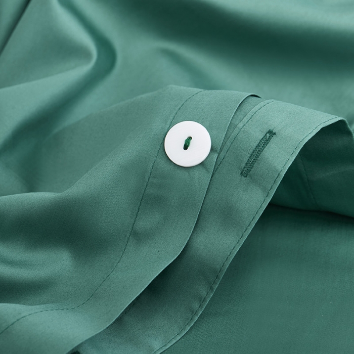 91家纺网 家纺一手货源 找家纺 优然居家纺  60支长绒棉纯色四件套 湖水绿