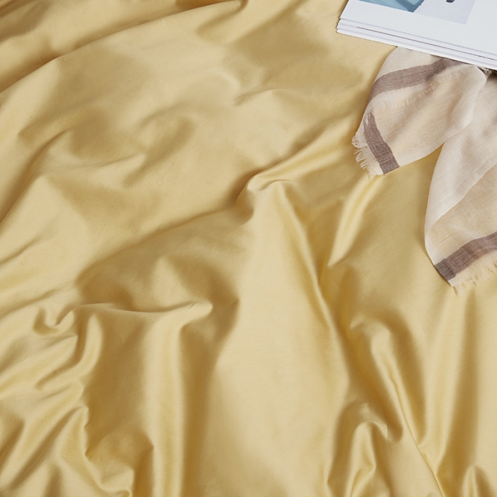 91家纺网 家纺一手货源 找家纺 优然居家纺  60支长绒棉纯色四件套 柠檬黄