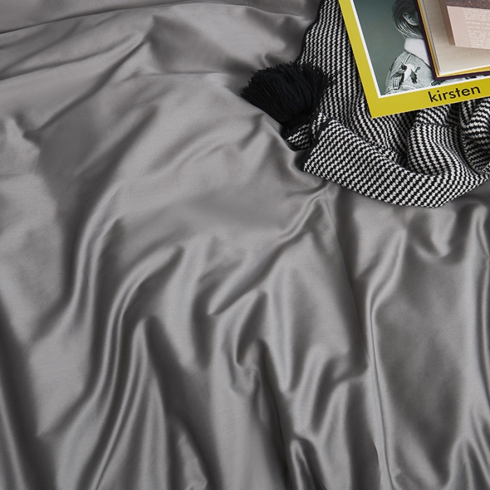 91家纺网 家纺一手货源 找家纺 优然居家纺  60支长绒棉纯色四件套 深邃灰