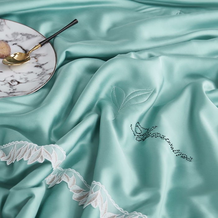 91家纺网 家纺一手货源 找家纺 优然居家纺 60支兰精天丝夏被 湖水绿