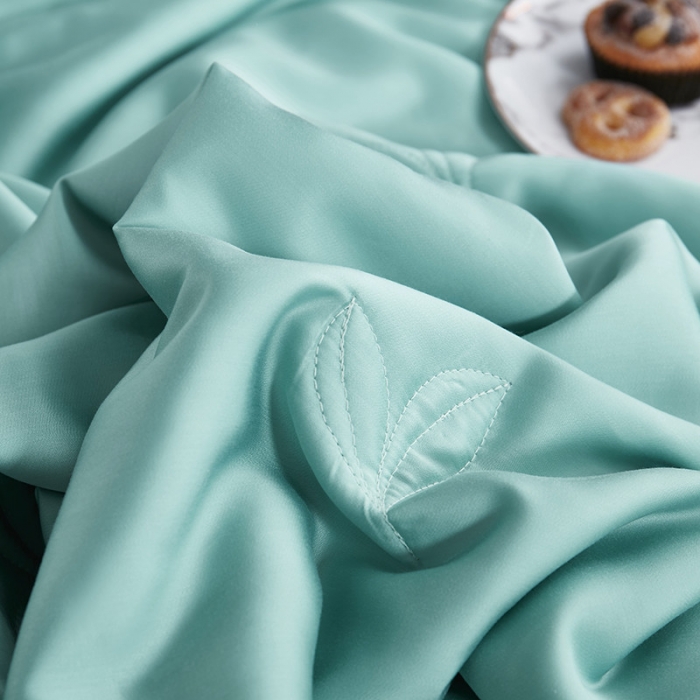 91家纺网 家纺一手货源 找家纺 优然居家纺 60支兰精天丝夏被 湖水绿