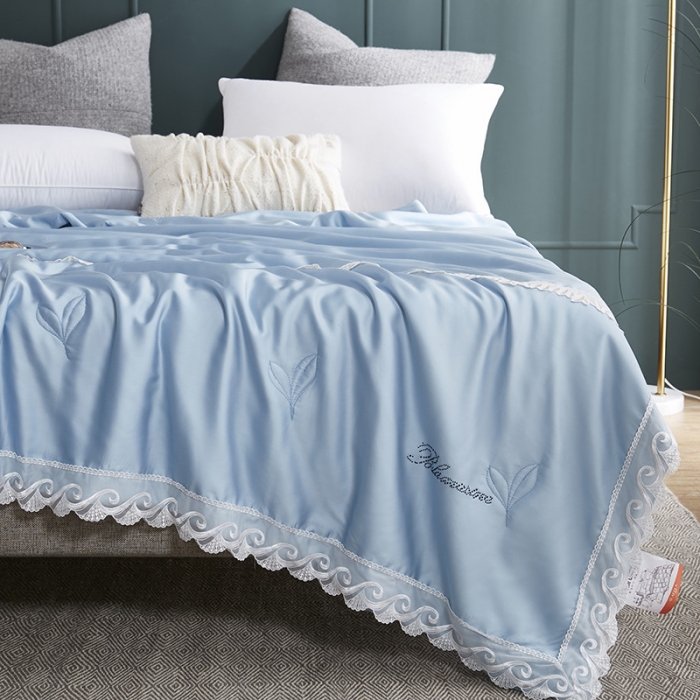 91家纺网 家纺一手货源 找家纺 优然居家纺 60支兰精天丝夏被 天蓝
