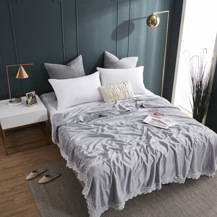 91家纺网 家纺一手货源 找家纺 优然居家纺 60支兰精天丝夏被 银灰