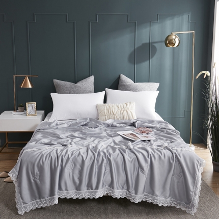 优然居家纺 60支兰精天丝夏被 银灰