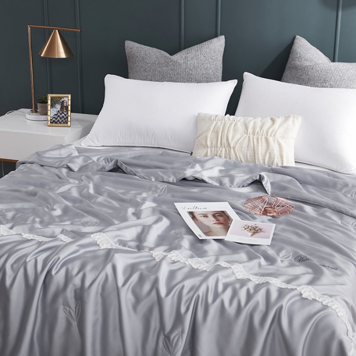 91家纺网 家纺一手货源 找家纺 优然居家纺 60支兰精天丝夏被 银灰