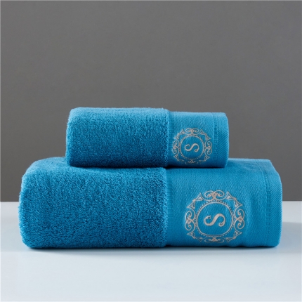 紫树 新款S系列毛巾浴巾孔雀蓝