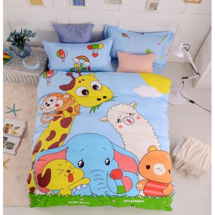 91家纺网 家纺一手货源 找家纺 （总）萌宝家纺 纯棉卡通三件套床单款